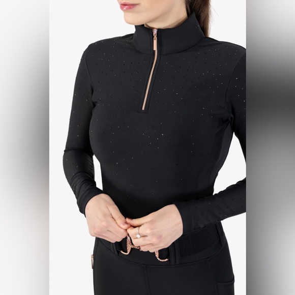 Horsegloss Sweaters - KYLIE - BASE LAYER LONG SLEEVE | BLACK CRYSTAL - ROSE GOLD